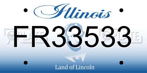 FR33533 Illinois License Plate