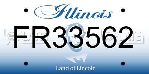 FR33562 Illinois License Plate