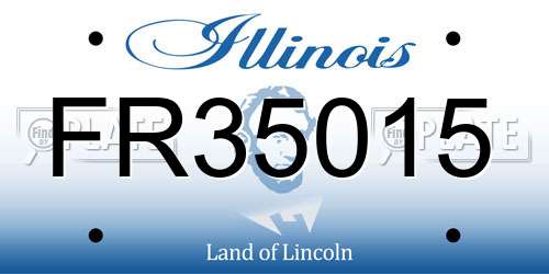 FR35015 Illinois License Plate