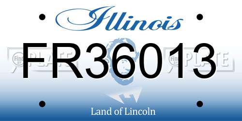 FR36013 Illinois License Plate