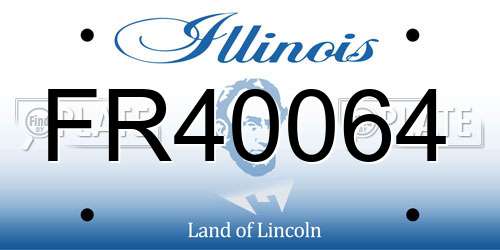 FR40064 Illinois License Plate