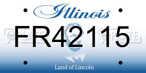 FR42115 Illinois License Plate