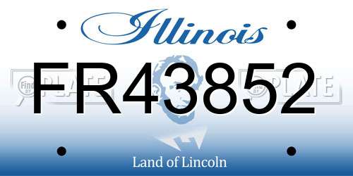 FR43852 Illinois License Plate