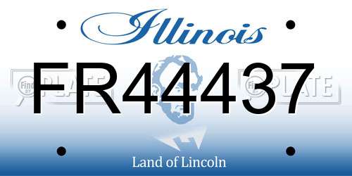 FR44437 Illinois License Plate