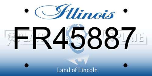 FR45887 Illinois License Plate