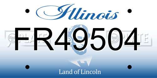 FR49504 Illinois License Plate