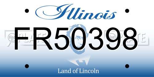 FR50398 Illinois License Plate