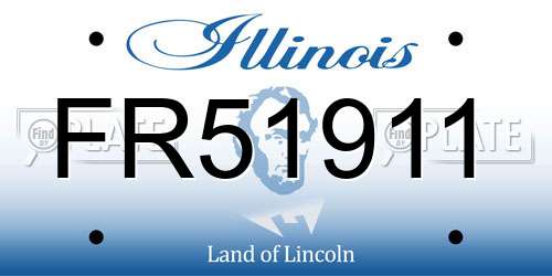 FR51911 Illinois License Plate