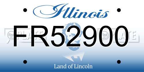FR52900 Illinois License Plate