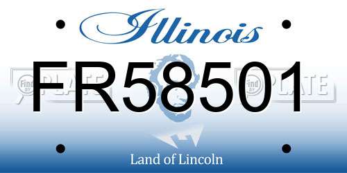 FR58501 Illinois License Plate