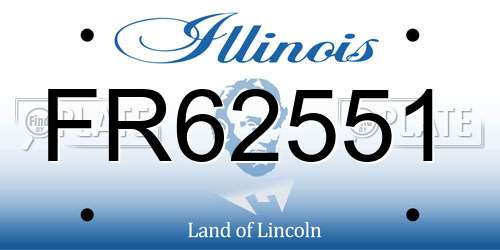 FR62551 Illinois License Plate