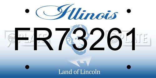 FR73261 Illinois License Plate