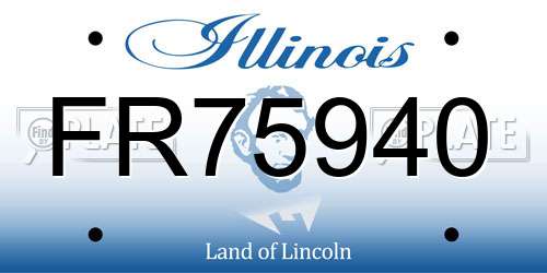 FR75940 Illinois License Plate