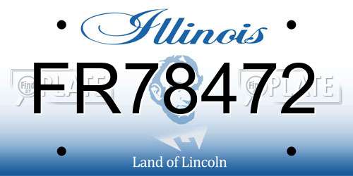 FR78472 Illinois License Plate