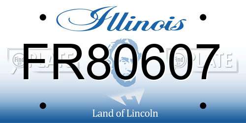 FR80607 Illinois License Plate