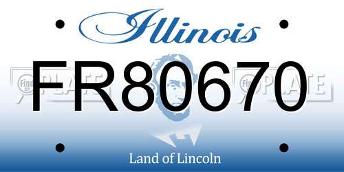 FR80670 Illinois License Plate