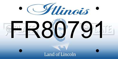 FR80791 Illinois License Plate