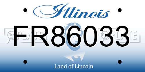 FR86033 Illinois License Plate