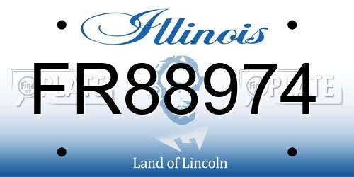 FR88974 Illinois License Plate