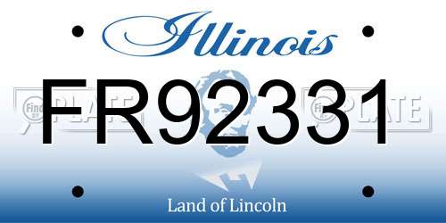 FR92331 Illinois License Plate