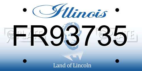 FR93735 Illinois License Plate