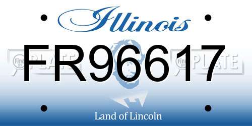 FR96617 Illinois License Plate