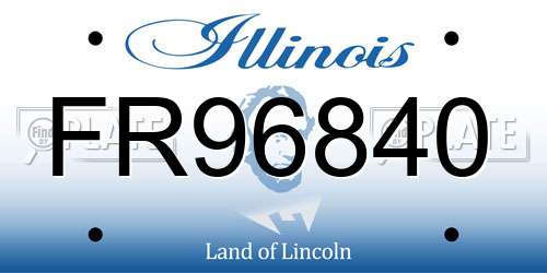 FR96840 Illinois License Plate