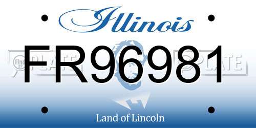 FR96981 Illinois License Plate