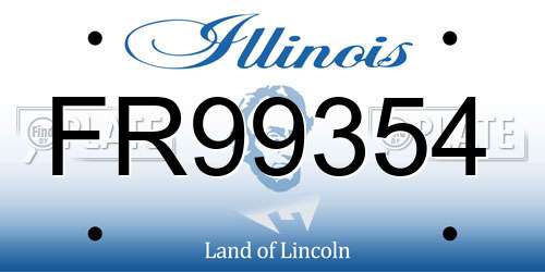 FR99354 Illinois License Plate