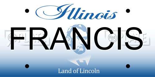 FRANCIS Illinois License Plate