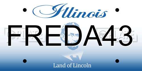 FREDA43 Illinois License Plate