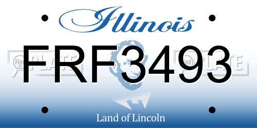 FRF3493 Illinois License Plate