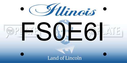 FS0E6I Illinois License Plate