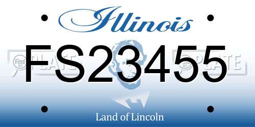 FS23455 Illinois License Plate