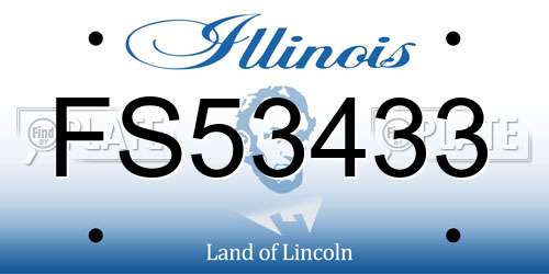FS53433 Illinois License Plate