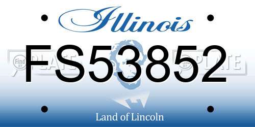 FS53852 Illinois License Plate