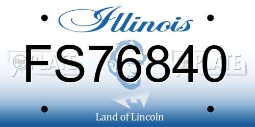FS76840 Illinois License Plate