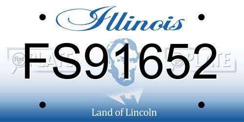FS91652 Illinois License Plate
