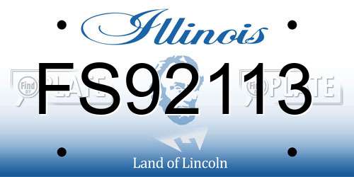 FS92113 Illinois License Plate