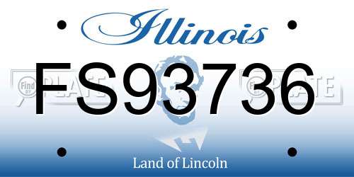 FS93736 Illinois License Plate