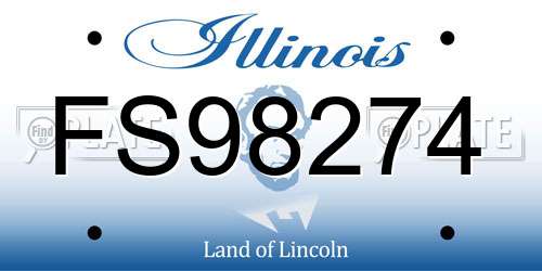 FS98274 Illinois License Plate