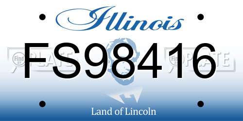 FS98416 Illinois License Plate
