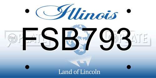 FSB793 Illinois License Plate