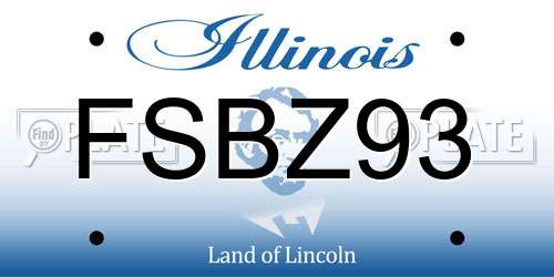 FSBZ93 Illinois License Plate