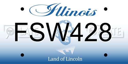 FSW428 Illinois License Plate