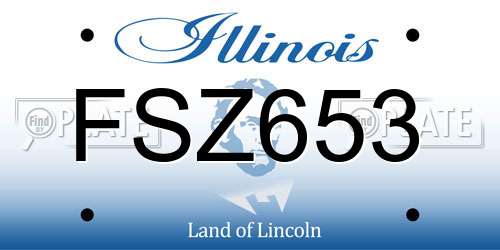 FSZ653 Illinois License Plate