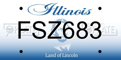 FSZ683 Illinois License Plate