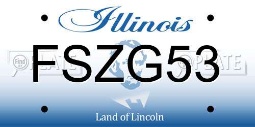 FSZG53 Illinois License Plate