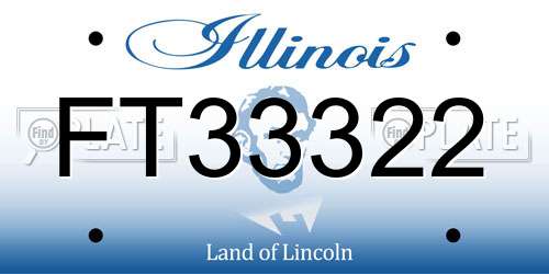 FT33322 Illinois License Plate
