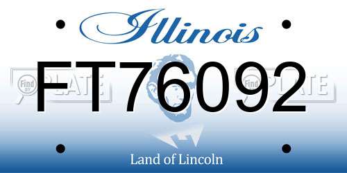 FT76092 Illinois License Plate
